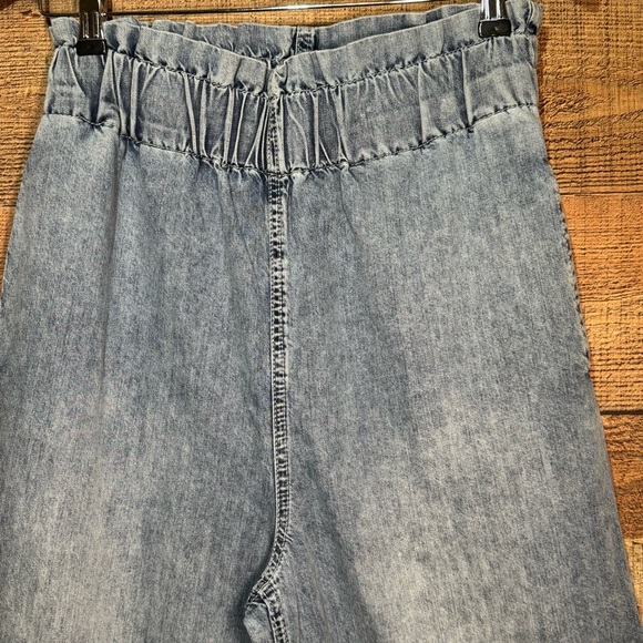 Free People Paradise Denim Pull On Wide Leg Jeans Light Blue size Medium - Picture 4 of 12